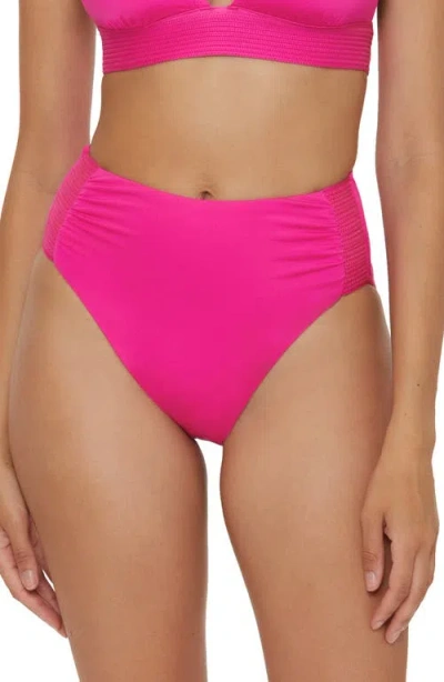 Trina Turk Monaco High Waist Swim Bottoms In Pink Parade