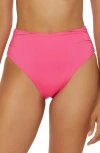 Trina Turk Monaco High Waist Swim Bottoms In Point Pink