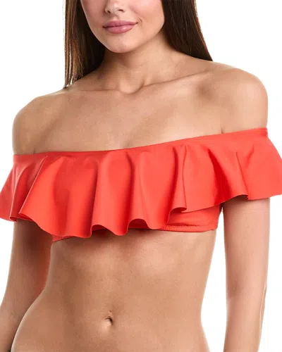 Trina Turk Monaco Ruffle Bandeau Top In Red