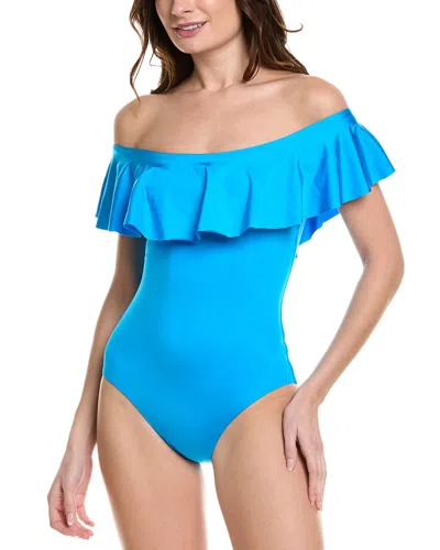 Trina Turk Monaco Ruffle One-piece In Blue