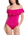 Shop Trina Turk Monaco Ruffle Tankini Top In Pink
