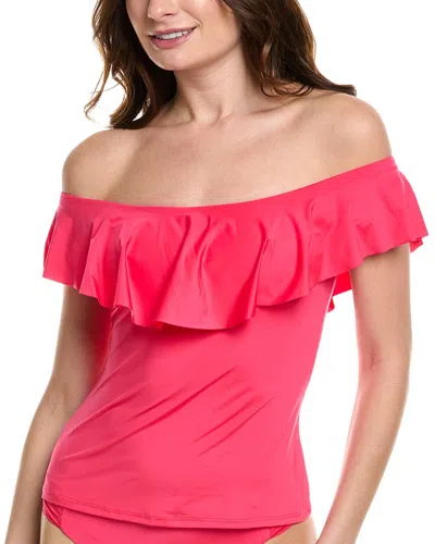 Trina Turk Monaco Ruffle Tankini Top In Pink