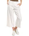 Trina Turk Monument Striped Linen-blend Pant In White