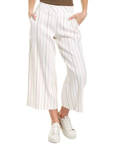 Trina Turk Monument Striped Linen-blend Pant In White