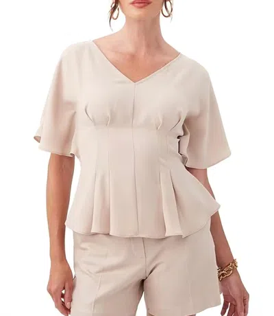 Trina Turk Mylah Top In Flawless Beige In Multi