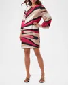 Trina Turk Nallia Abstract-print Shift Dress In Fairy Fuchsia Multi