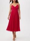 Trina Turk Natalie Pleated Georgette Midi Dress In Fairy Fuchsia