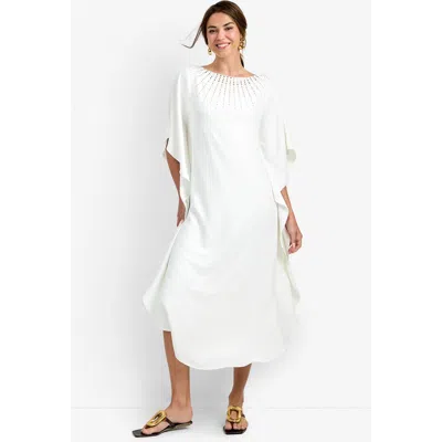 Trina Turk Neena Rhinestone Caftan Dress In White