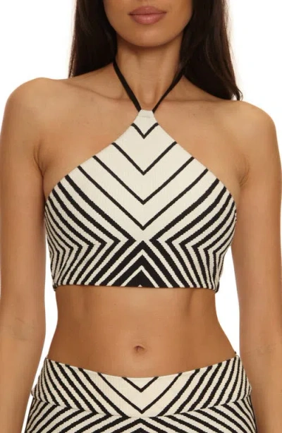 Trina Turk Net Stripe Rib Bikini Top In Multi