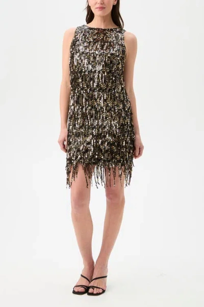 Trina Turk Nini Fringed Sequin Dress In Multi