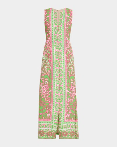 Trina Turk Novak Sleeveless Floral-print Maxi Dress In Multi