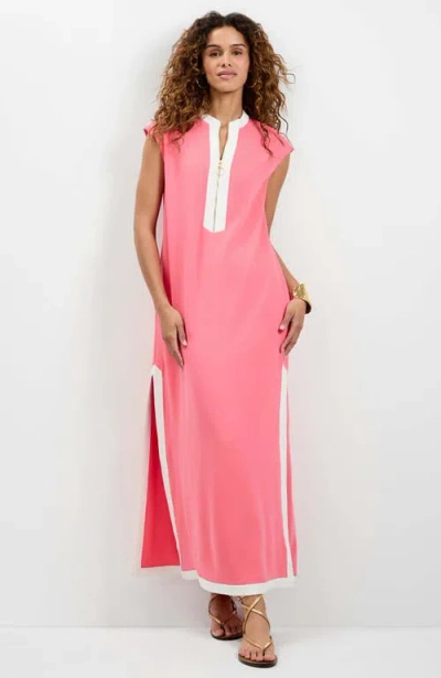Trina Turk Nuvola Zip-front Midi Dress In Multi