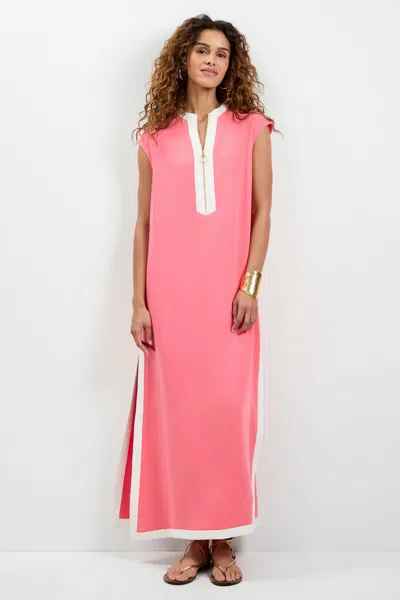 Trina Turk Nuvola Zip-front Midi Dress In Pink