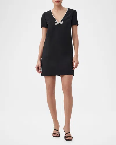 Trina Turk Obelle Shimmer-trim Mini Dress In Black