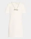 Trina Turk Obelle Shimmer-trim Mini Dress In Winter Whi
