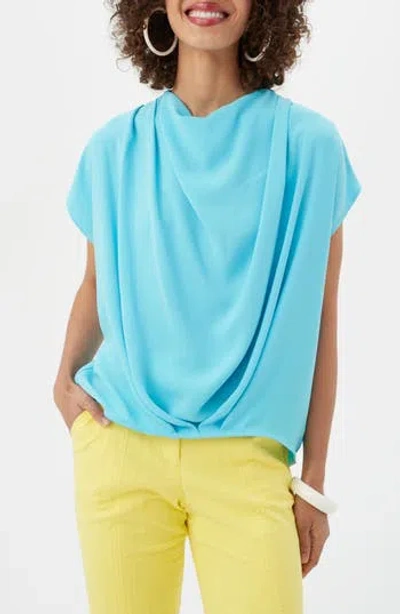 Trina Turk Odilia Drape Top In Clearwater