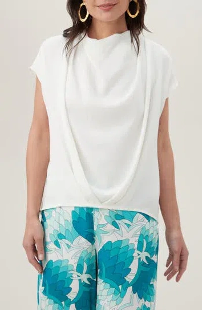 Trina Turk Odilia Drape Top In Whitewash