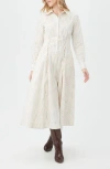 Trina Turk Omari Striped Lace-up Midi Shirtdress In White