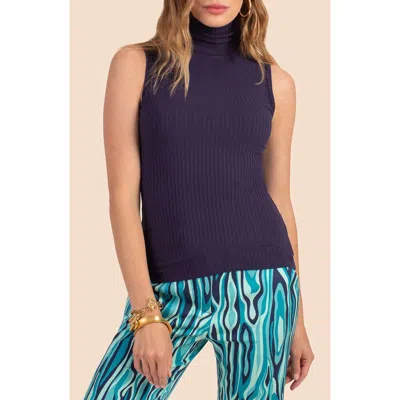 Trina Turk Onassis Ribbed Sweater Tank In Purple