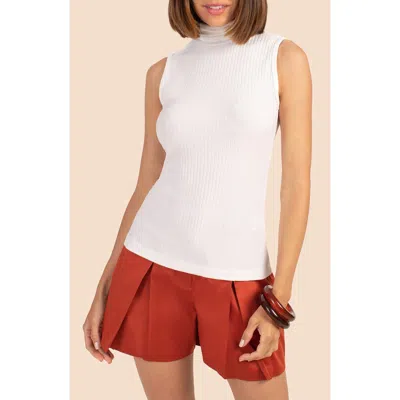 Trina Turk Onassis Ribbed Sweater Tank In White