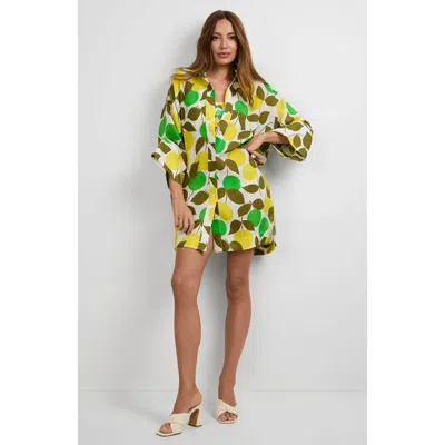 Trina Turk Opponent Limone Print Dress In Yellow