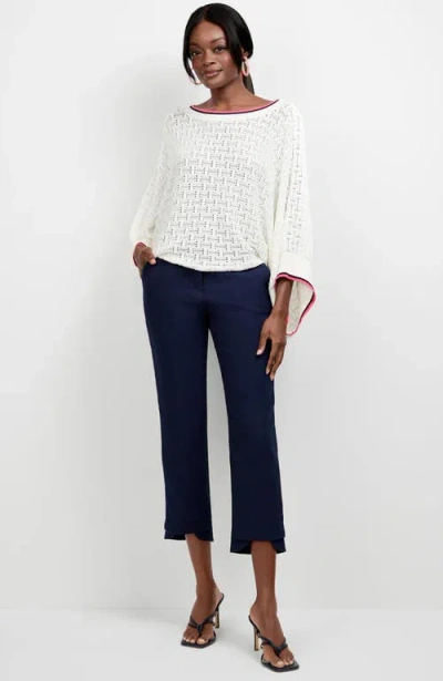 Trina Turk Ore Button-hem Cropped Pant In Purple