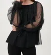 TRINA TURK OTHERWORLDLY 2 TOP IN BLACK