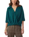 Trina Turk Otto Faux Wrap Top In Green
