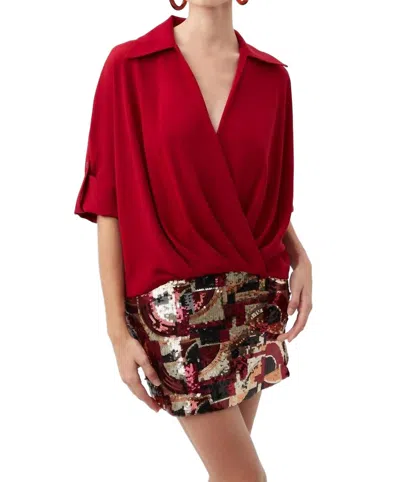 Trina Turk Otto Top In Roselle Red