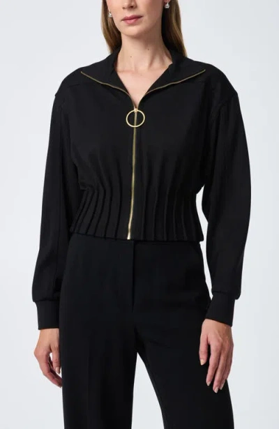 Trina Turk Outrun Cinched Waist Ponte Jacket In Black
