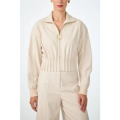 Trina Turk Outrun Faux Leather Jacket In Neutral