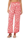 Trina Turk Overhead Cropped Scallop-print Pants In Coral Crush/whitewash