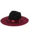 Trina Turk Packable Wool Felt Fedora In Red