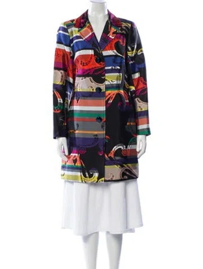 Pre-owned Trina Turk Paisley Print Blazer In Black