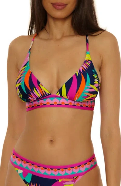 Trina Turk Paralia Reversible Halter Bikini Top In Multi