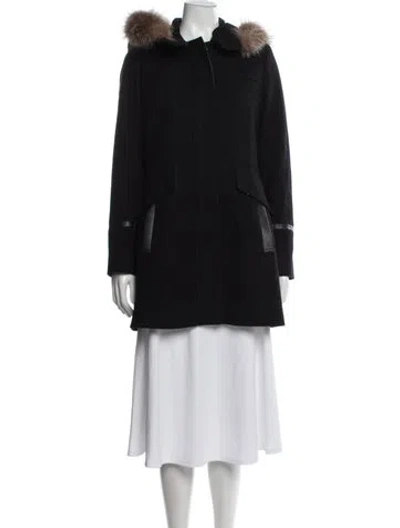 Pre-owned Trina Turk Parka In Black