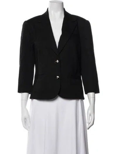 Pre-owned Trina Turk Patterned Blazer In Black