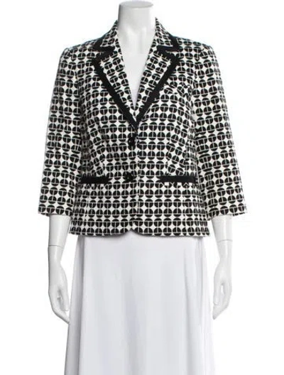 Pre-owned Trina Turk Patterned Blazer In Black