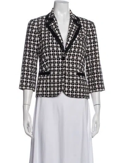 Pre-owned Trina Turk Patterned Blazer In Black