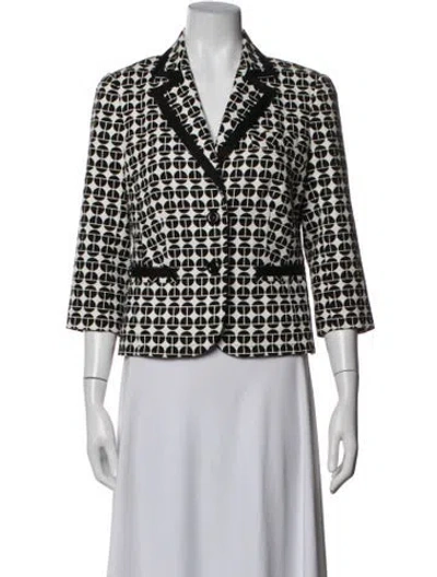 Pre-owned Trina Turk Patterned Blazer In Black