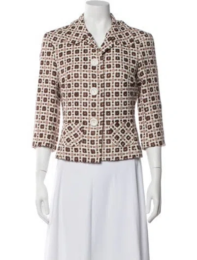 Pre-owned Trina Turk Patterned Blazer In Multicolor