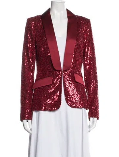 Pre-owned Trina Turk Patterned Blazer In Red