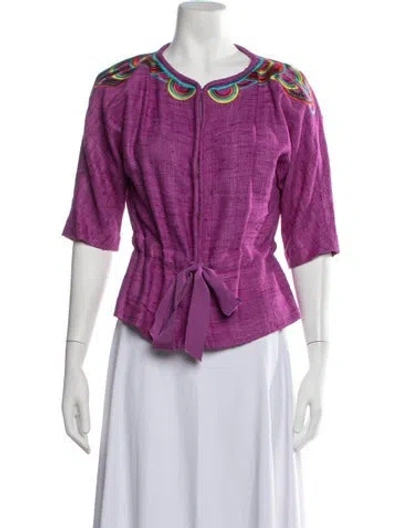 Pre-owned Trina Turk Patterned Jacket In Purple