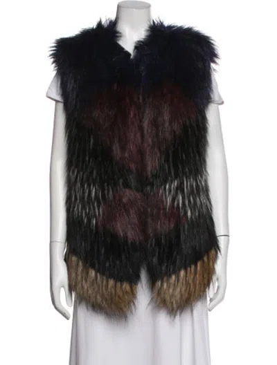 Pre-owned Trina Turk Patterned Vest In Black