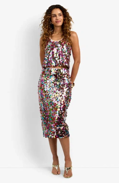 Trina Turk Pearla Sequin Skirt In Multi
