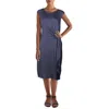 Trina Turk Phase Womens Faux Wrap Tasseled Midi Dress In Blue