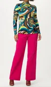 Trina Turk Women's Pierce Printed Mock Turtleneck Top In Multi