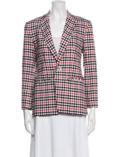 Pre-owned Trina Turk Plaid Print Blazer In Multi