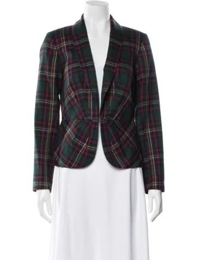 Pre-owned Trina Turk Plaid Print Blazer In Multi
