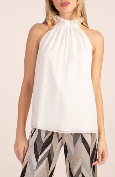 Trina Turk Playful Halter Neck Top In Winter White